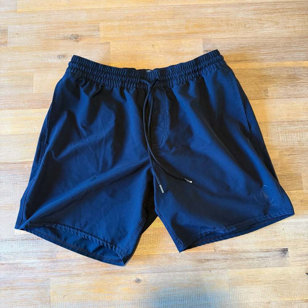 Volcom Men's Black Elastic Waistband Drawstring Athletic Shorts Medium